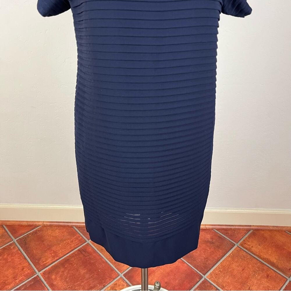 J. Crew Navy Tiered Capped Sleeve Shift Dress - Picture 4 of 7